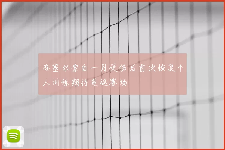 洛塞尔索自一月受伤后首次恢复个人训练期待重返赛场